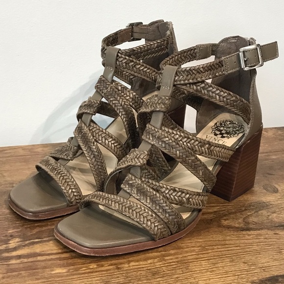 Vince Camuto Shoes - VINCE CAMUTO Nissena Strappy Woven Basket Chunky Block Heel Sandal 6.5